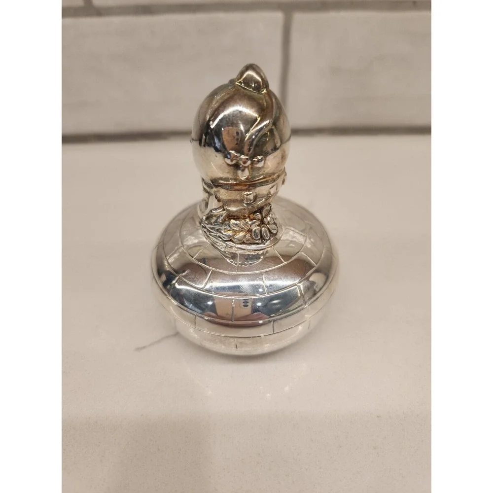 Vintage 1994 Oneida Humpty‎ Dumpty Tooth Fairy Silverplate Keepsake Trinket Box